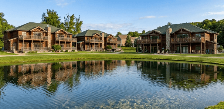 Townhomes with pond view
